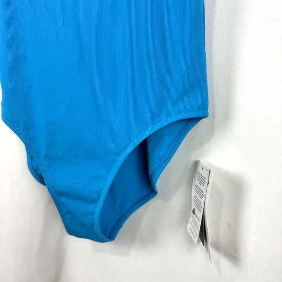 NWT Athleta Women's XS Seascape Blue Ribbed Padded Scoop Back One Piece Swimsuit - Picture 5 of 13